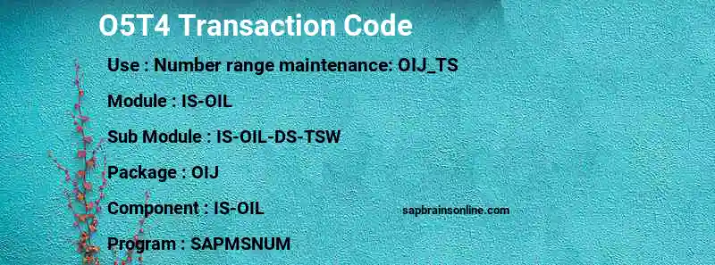 SAP O5T4 transaction code