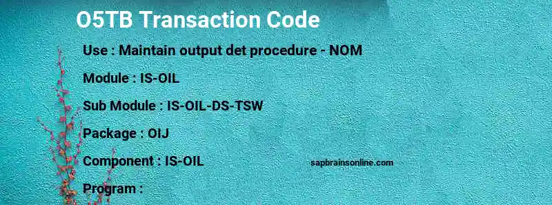 SAP O5TB transaction code