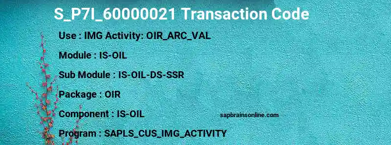 SAP S_P7I_60000021 transaction code