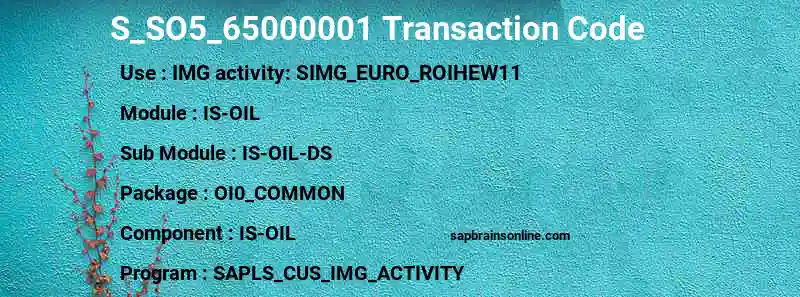 SAP S_SO5_65000001 transaction code