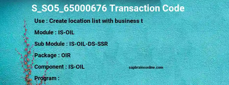 SAP S_SO5_65000676 transaction code