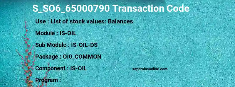 SAP S_SO6_65000790 transaction code