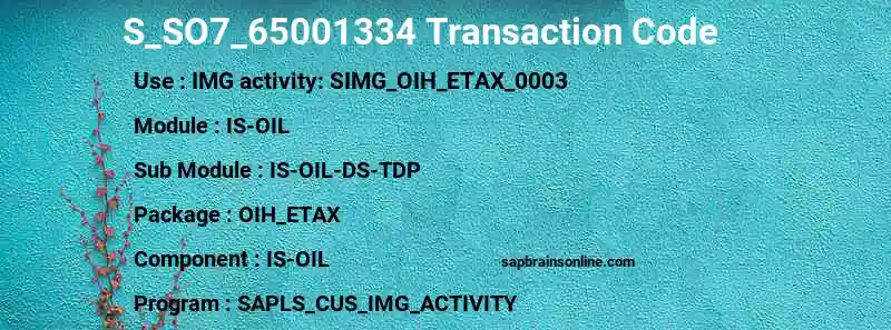 SAP S_SO7_65001334 transaction code