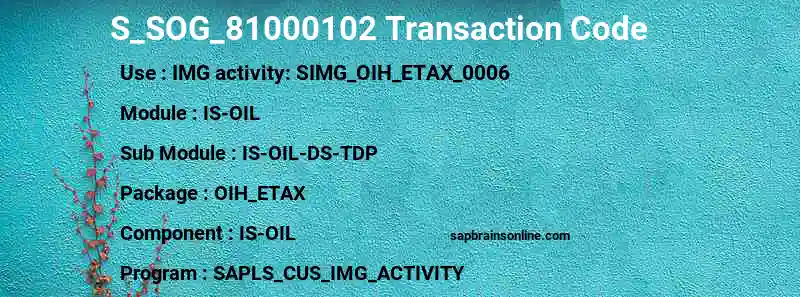 SAP S_SOG_81000102 transaction code