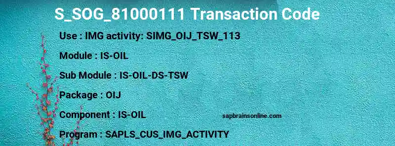 SAP S_SOG_81000111 transaction code
