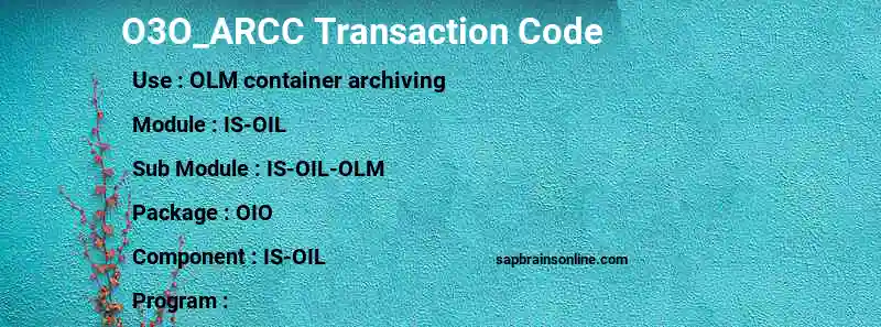 SAP O3O_ARCC transaction code