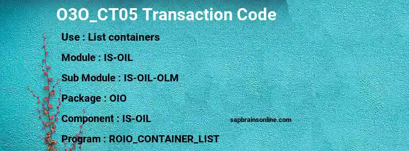 SAP O3O_CT05 transaction code