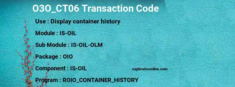 SAP O3O_CT06 transaction code