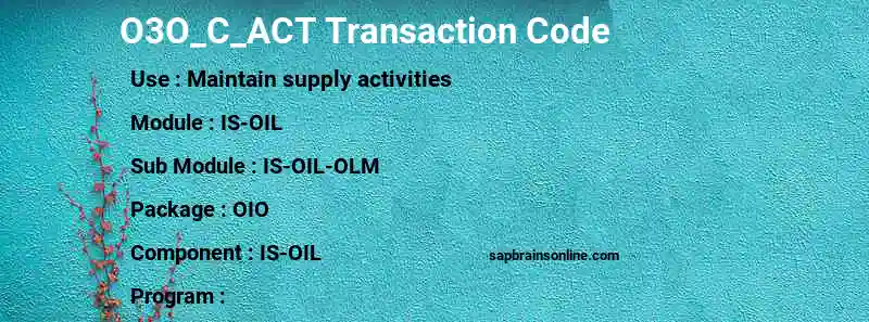 SAP O3O_C_ACT transaction code