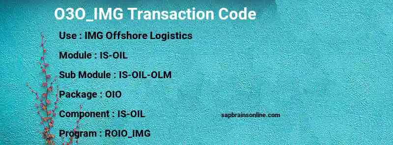 SAP O3O_IMG transaction code
