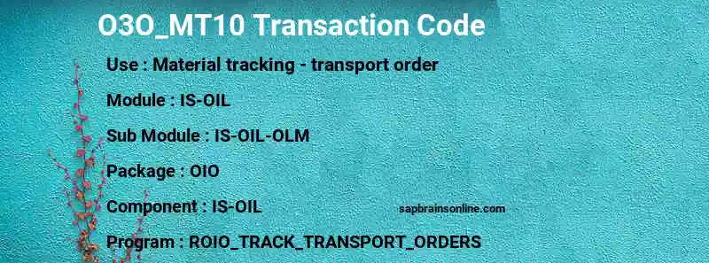 SAP O3O_MT10 transaction code