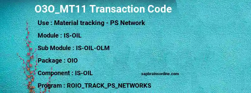 SAP O3O_MT11 transaction code
