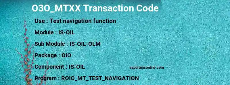 SAP O3O_MTXX transaction code
