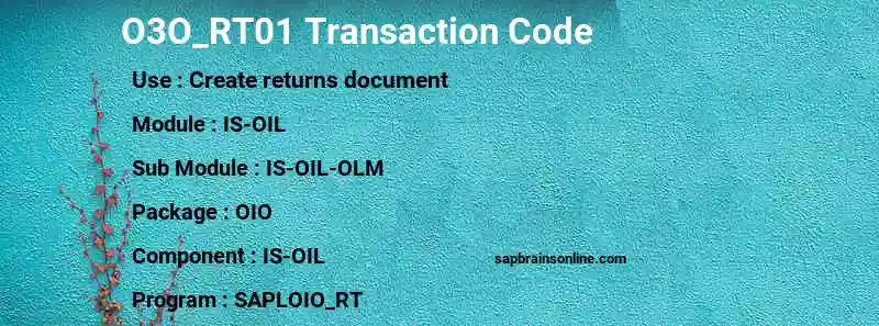 SAP O3O_RT01 transaction code