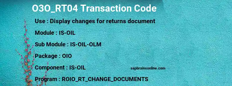 SAP O3O_RT04 transaction code