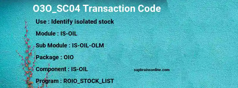 SAP O3O_SC04 transaction code