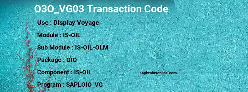 SAP O3O_VG03 transaction code