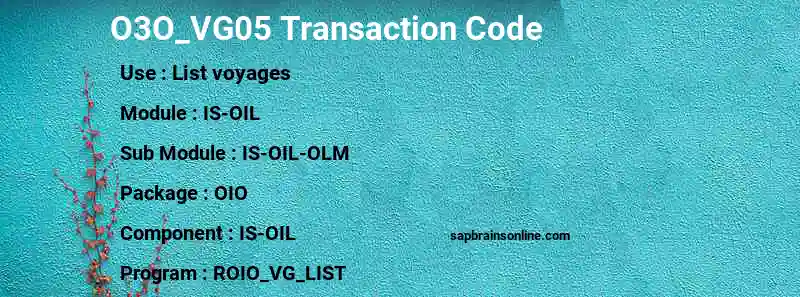 SAP O3O_VG05 transaction code