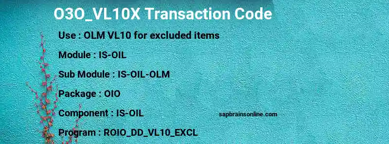 SAP O3O_VL10X transaction code