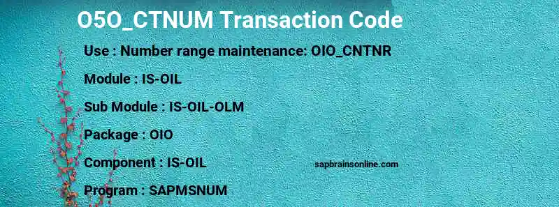 SAP O5O_CTNUM transaction code