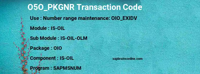 SAP O5O_PKGNR transaction code