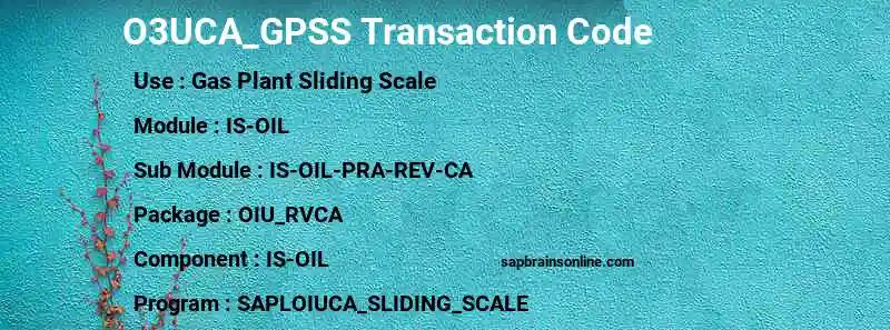 SAP O3UCA_GPSS transaction code