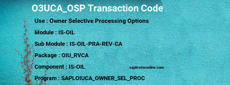 SAP O3UCA_OSP transaction code