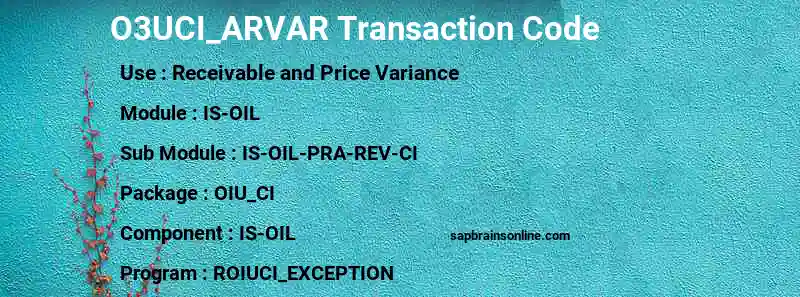 SAP O3UCI_ARVAR transaction code