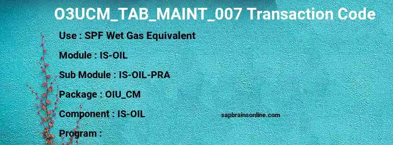 SAP O3UCM_TAB_MAINT_007 transaction code