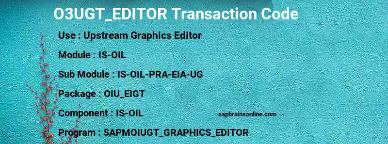 SAP O3UGT_EDITOR transaction code