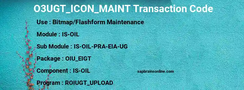 SAP O3UGT_ICON_MAINT transaction code