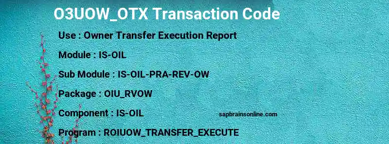 SAP O3UOW_OTX transaction code