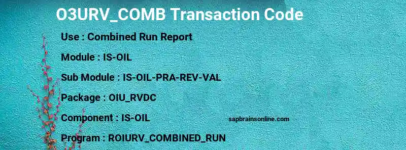 SAP O3URV_COMB transaction code