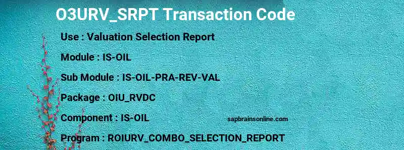 SAP O3URV_SRPT transaction code