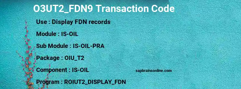 SAP O3UT2_FDN9 transaction code