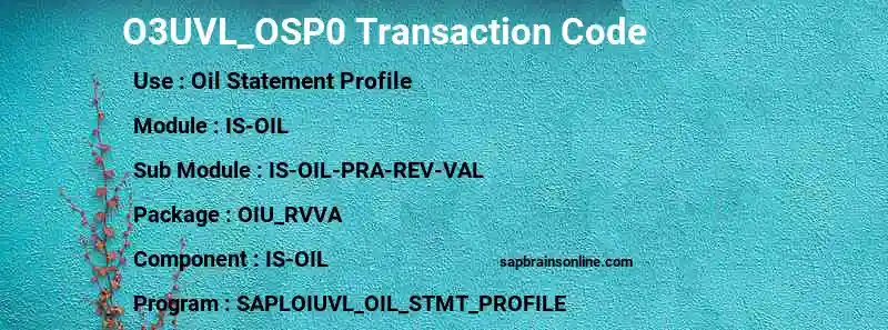 SAP O3UVL_OSP0 transaction code