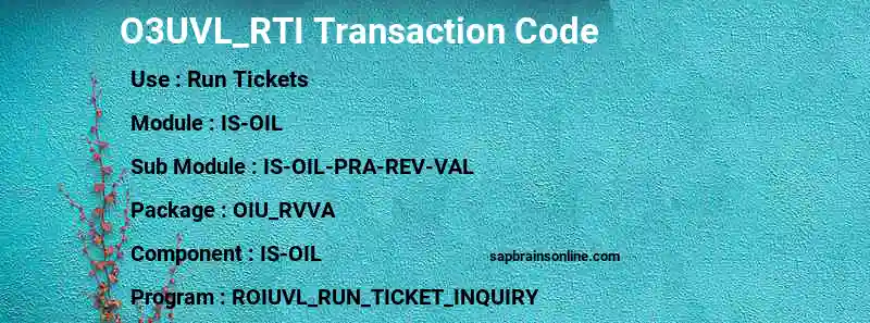 SAP O3UVL_RTI transaction code