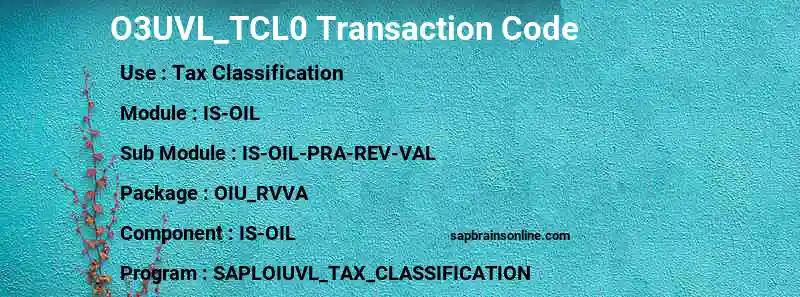 SAP O3UVL_TCL0 transaction code