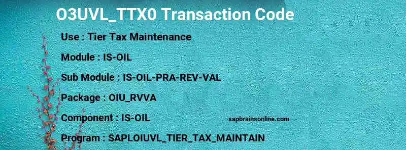SAP O3UVL_TTX0 transaction code