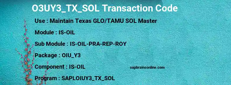 SAP O3UY3_TX_SOL transaction code