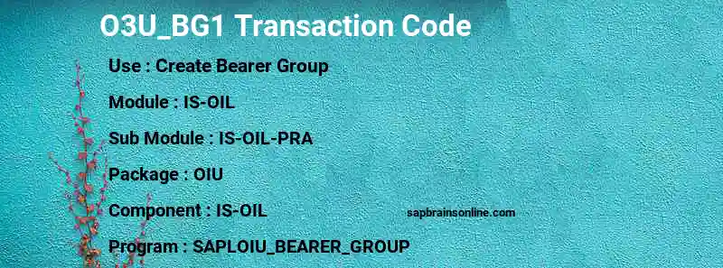 SAP O3U_BG1 transaction code