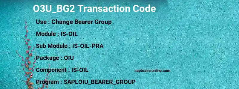 SAP O3U_BG2 transaction code