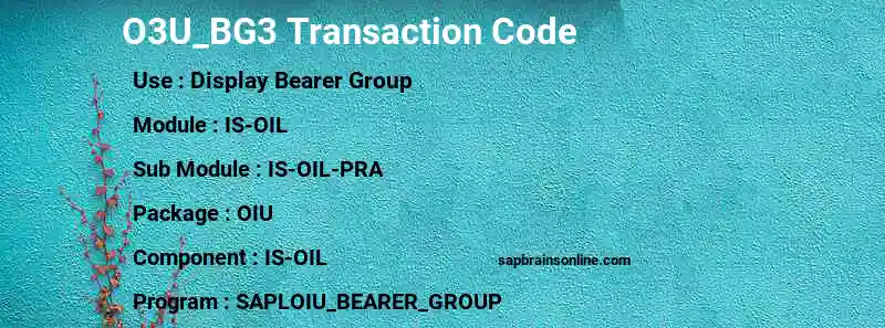 SAP O3U_BG3 transaction code