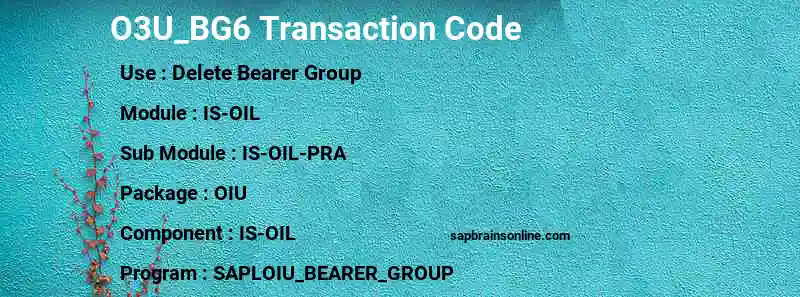 SAP O3U_BG6 transaction code