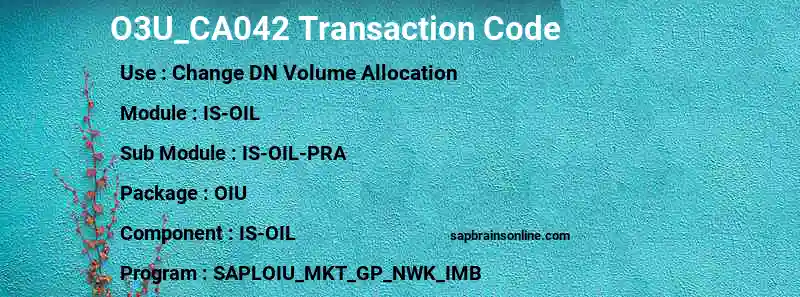 SAP O3U_CA042 transaction code