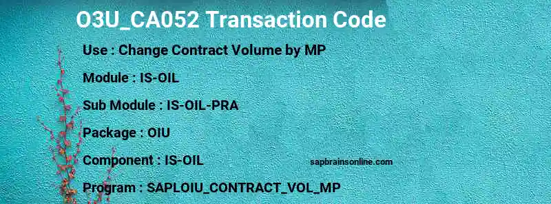 SAP O3U_CA052 transaction code