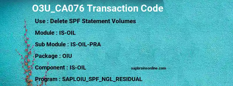 SAP O3U_CA076 transaction code