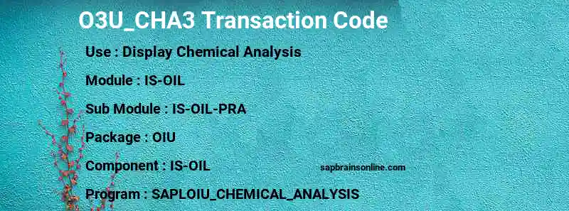 SAP O3U_CHA3 transaction code
