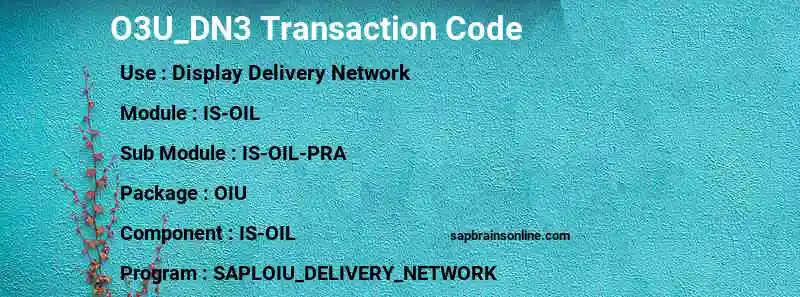SAP O3U_DN3 transaction code