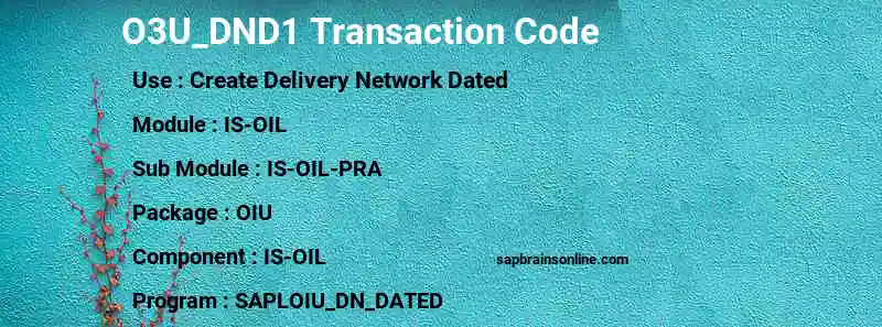 SAP O3U_DND1 transaction code